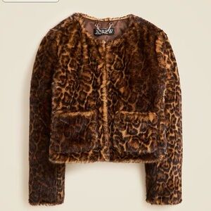 J. Crew Faux Fur Jacket Leopard Print